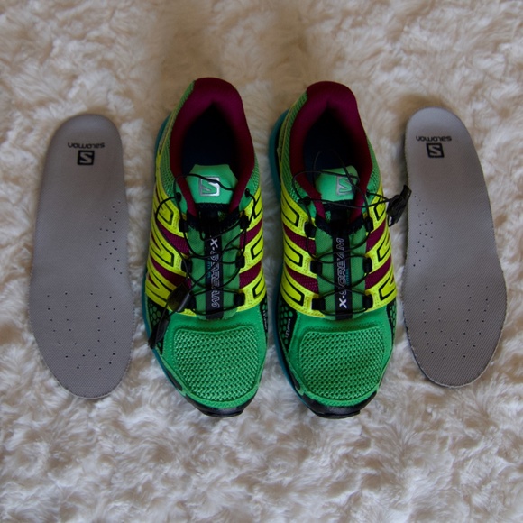 Salomon sneakers X-Scream city trail road/trail running green/yellow/plum - 7 - Picture 5 of 10